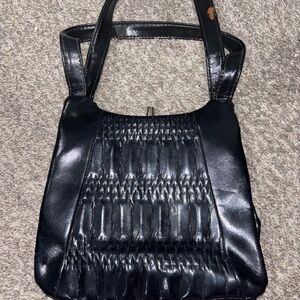 Elegant Black Women's Handbag Faux Leather Vintage